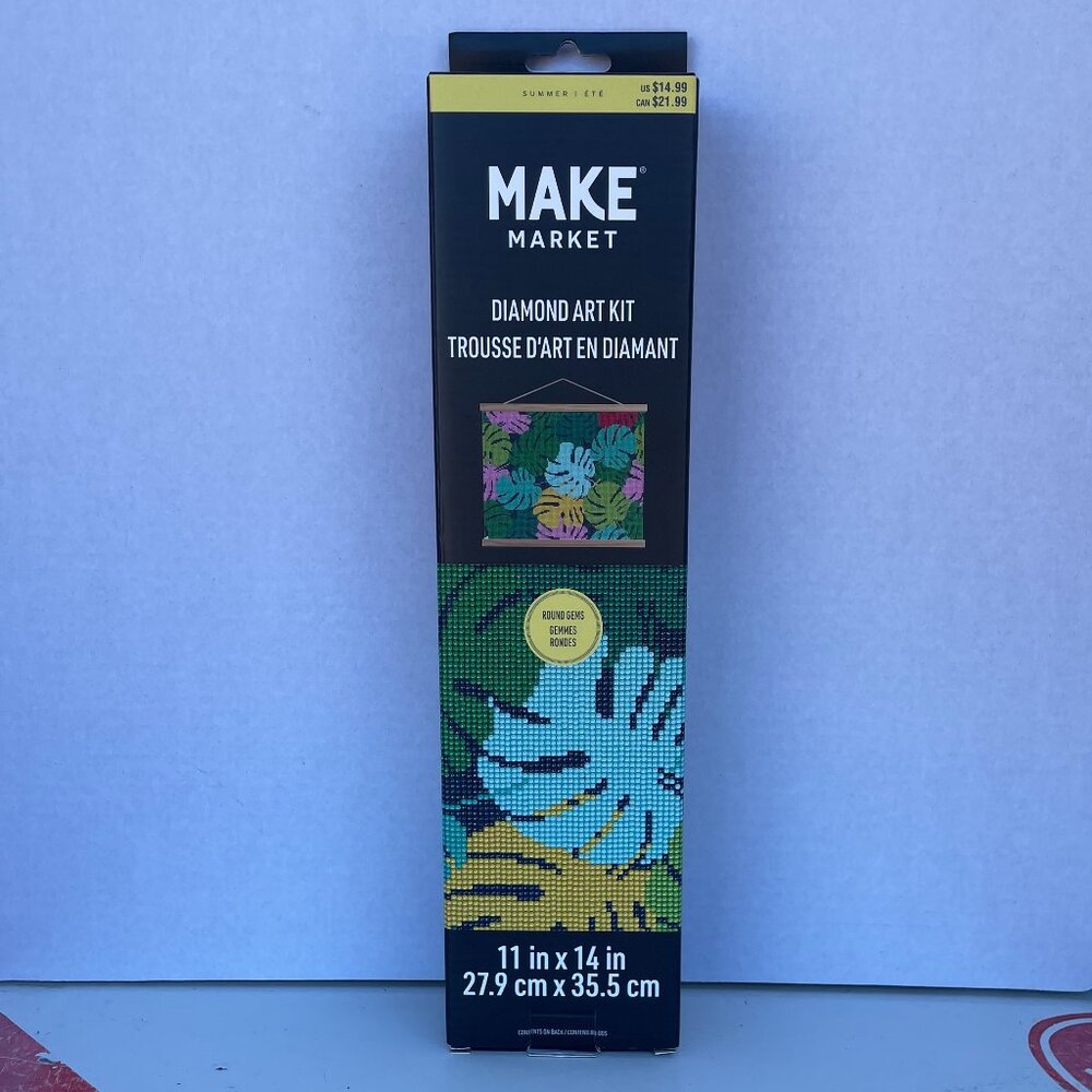 NEW Make Market "Colorful Palm Leaf" 11X14" Hanging Framed Diamond Art Kit